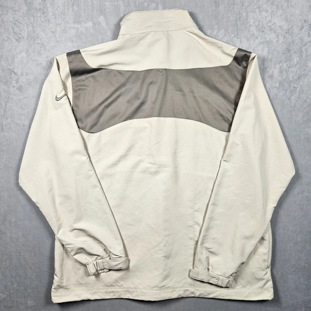 Nike Golf Jacket Mens XL Tan‎ 1/2 Zip 3M Open Championship Logo Windbreaker